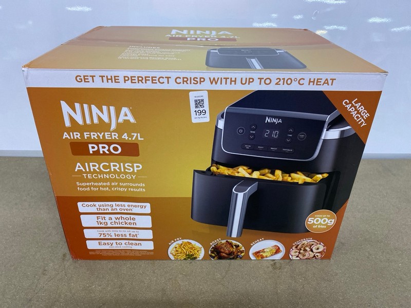 Lot 199  
            Nottingham SR1 - Delivery Only 

                
NINJA 4.7L PRO AIR FRYER - MODEL - AF140UK - ORIGINAL RRP - £99.99