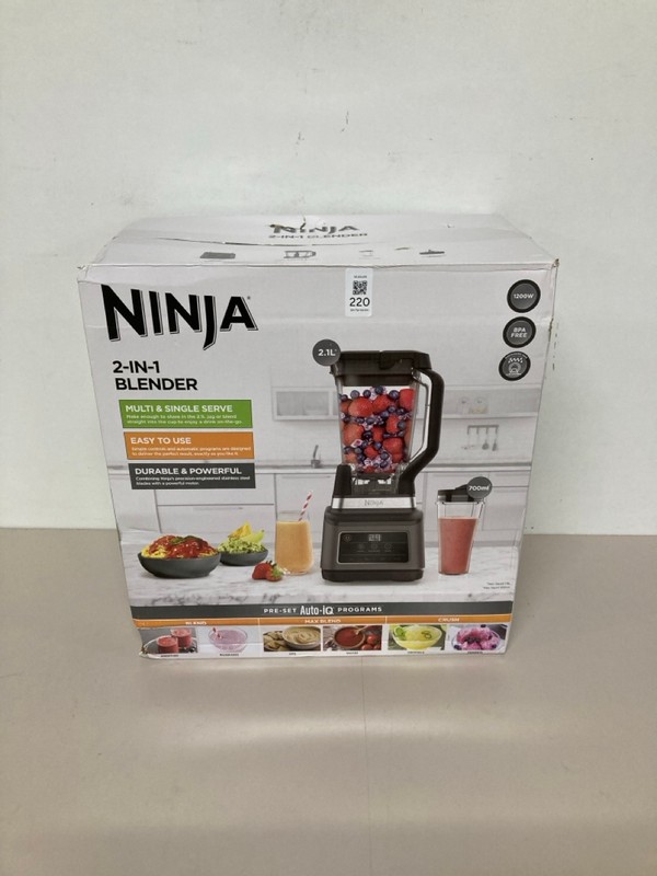 Lot 220  
            Nottingham SR1 - Delivery Only 

                
NINJA 2-IN-1 BLENDER - MODEL - BN750UK - ORIGINAL RRP - £149.99
