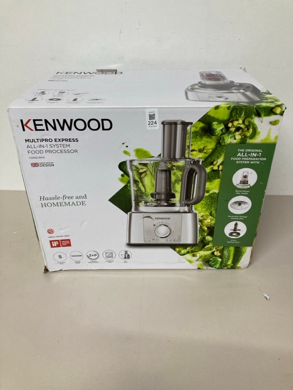 Lot 224  
            Nottingham SR1 - Delivery Only 

                
KENWOOD MULTI-PRO EXPRESS ALL-IN-1 SYSTEM FOOD PROCES+F225:F514SOR - MODEL - FDP6...