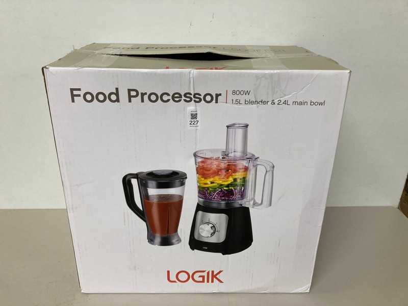 Lot 227  
            Nottingham SR1 - Delivery Only 

                
LOGIK FOOD PROCESSOR - MODEL - L500FP21 - ORIGINAL RRP - £49.99