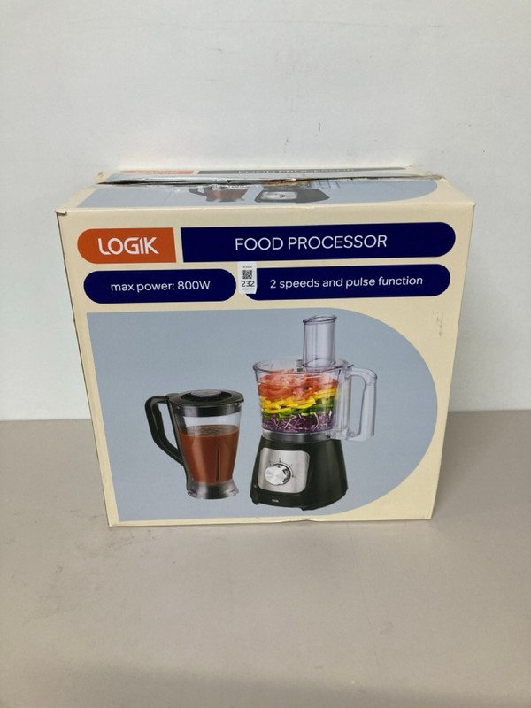 Lot 232  
            Nottingham SR1 - Delivery Only 

                
LOGIK FOOD PROCESSOR - MODEL - L500FP21 - ORIGINAL RRP - £49.99