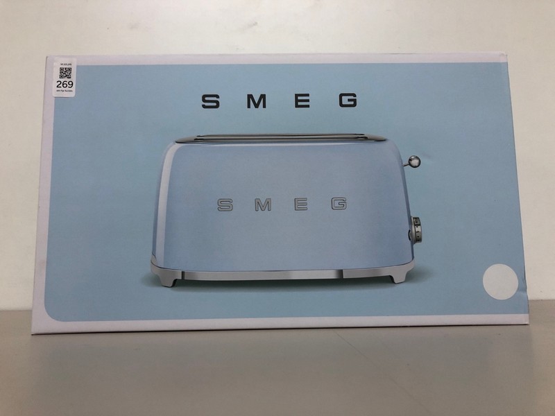 Lot 269  
            Nottingham SR1 - Delivery Only 

                
SMEG TOASTER - WHITE - MODEL - TSF02WHUK - ORIGINAL RRP - £179.99