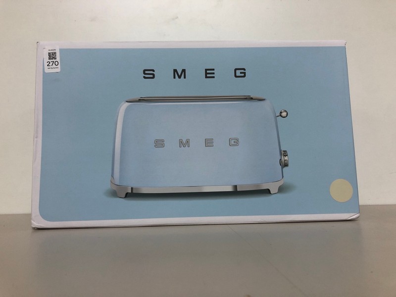 Lot 270  
            Nottingham SR1 - Delivery Only 

                
SMEG TOASTER - CREAM - MODEL - TSF01CRUK - ORIGINAL RRP - £179.99