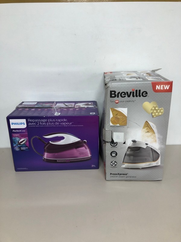 Lot 280  
            Nottingham SR1 - Delivery Only 

                
2 X VARIOUS STEAMERS INC. PHILIPS PERFECT CARE COMPACT STEAMER