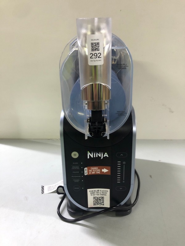 Lot 292  
            Nottingham SR1 - Delivery Only 

                
NINJA SLUSHI FROZEN DRINK MAKER - MODEL - FS301UK - ORIGINAL RRP - £349.99