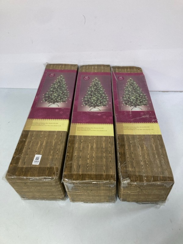 Lot 389  
            Nottingham SR1 - Delivery Only 

                
3 X PRE-LIT ALASKAN PINE GREEN CHRISTMAS TREES