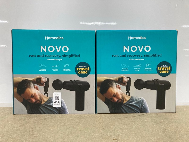 Lot 458  
            Nottingham SR1 - Delivery Only 

                
2 X HOMEDIES NOVO REST AND RECOVERY MINI MASSAGE GUN