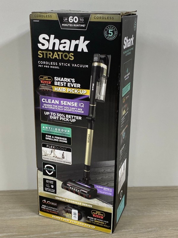 Lot 46  
            Nottingham SR1 - Delivery Only 

                
SHARK STRATOS CORDLESS STICK VACUUM CLEANER (PET PRO MODEL) MODEL: IZ400UKT - ORI...