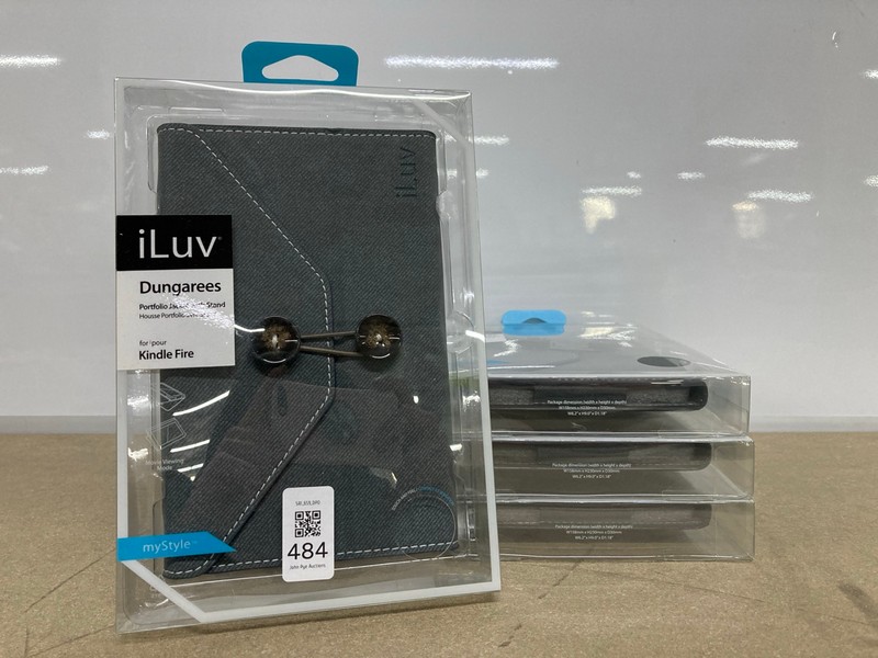 Lot 484  
            Nottingham SR1 - Delivery Only 

                
4 X ILUV DUNGAREES PORTFOLIO JACKET WITH STAND FOR KINDLE FIRE