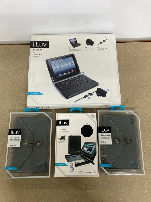 Lot 487  
            Nottingham SR1 - Delivery Only 

                
4 X ILUV PRODUCTS INC. ILUV ESSENTIAL KIT FOR IPAD AND IPAD 2