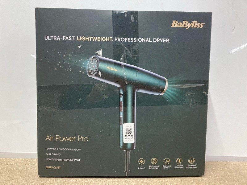 Lot 506  
            Nottingham SR1 - Delivery Only 

                
BABYLISS AIR POWER PRO PROFESSIONAL DRYER