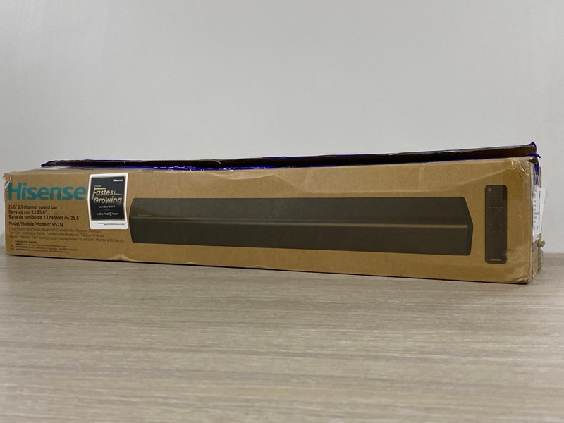 Lot 51  
            Nottingham SR1 - Delivery Only 

                
HISENSE 25.6" 2.1 CHANNEL SOUND BAR MODEL: HS214 - ORIGINAL RRP £65