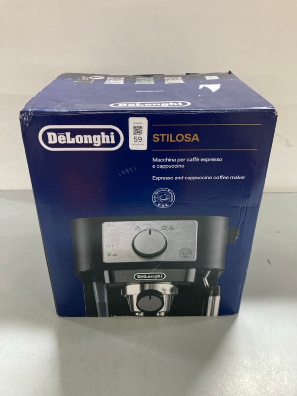 Lot 59  
            Nottingham SR1 - Delivery Only 

                
DELONGHI STILOSA ESPRESSO COFFEE MACHINE MODEL: EC260.BK - ORIGINAL RRP £89