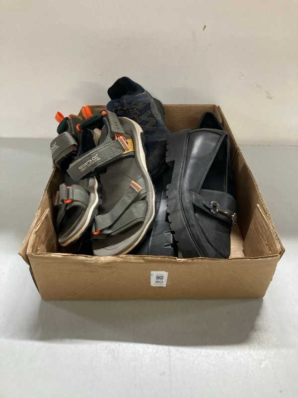 Lot 80  
            Nottingham SR1 - Delivery Only 

                
BOX OF VARIOUS SHOES - MULTIPLE SIZES - MULTIPLE COLOURWAYS