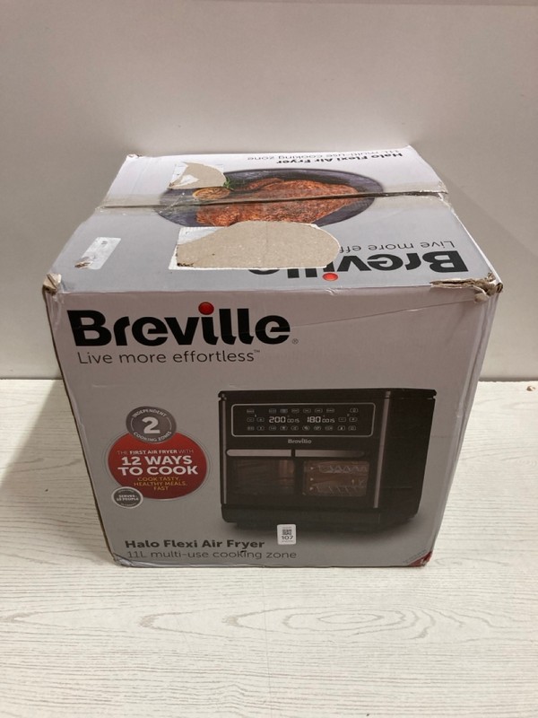 Lot 107  
            Nottingham SR2 - Delivery Only 

                
BREVILLE HALO FLEX AIR FRYER 11L