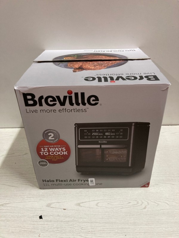 Lot 110  
            Nottingham SR2 - Delivery Only 

                
BREVILLE HALO FLEX AIR FRYER 11L