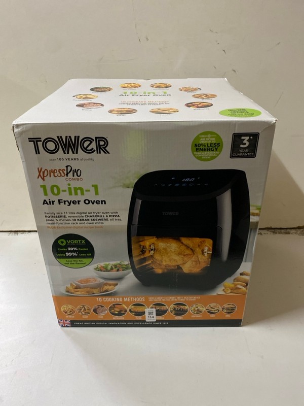 Lot 114  
            Nottingham SR2 - Delivery Only 

                
TOWER XPRESS PRO 10-IN-1 AIR FRYER OVEN