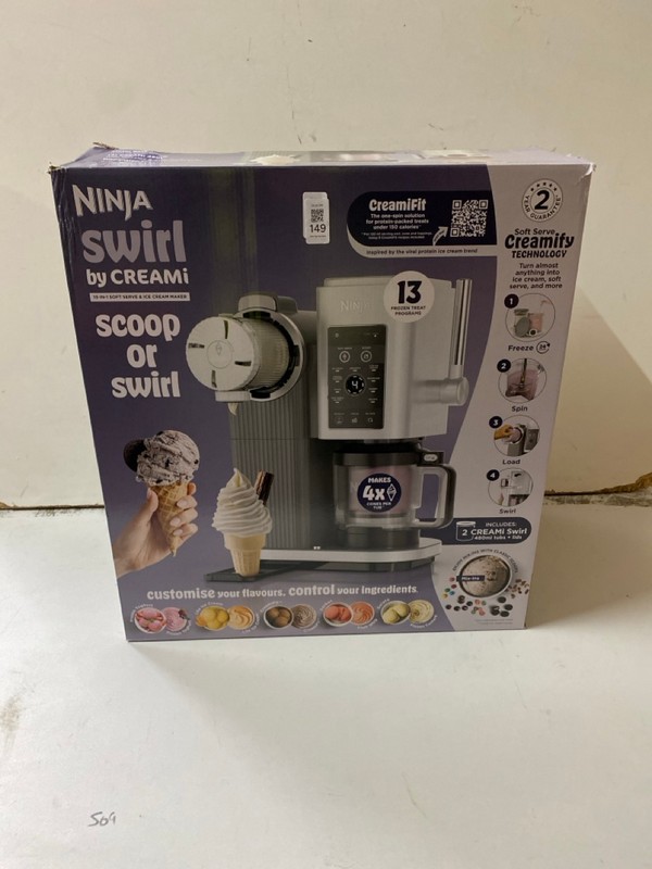 Lot 149  
            Nottingham SR2 - Delivery Only 

                
NINJA SWIRL BY CREAMI 13-IN-1 SOFT SERVE & ICE CREAM MAKER