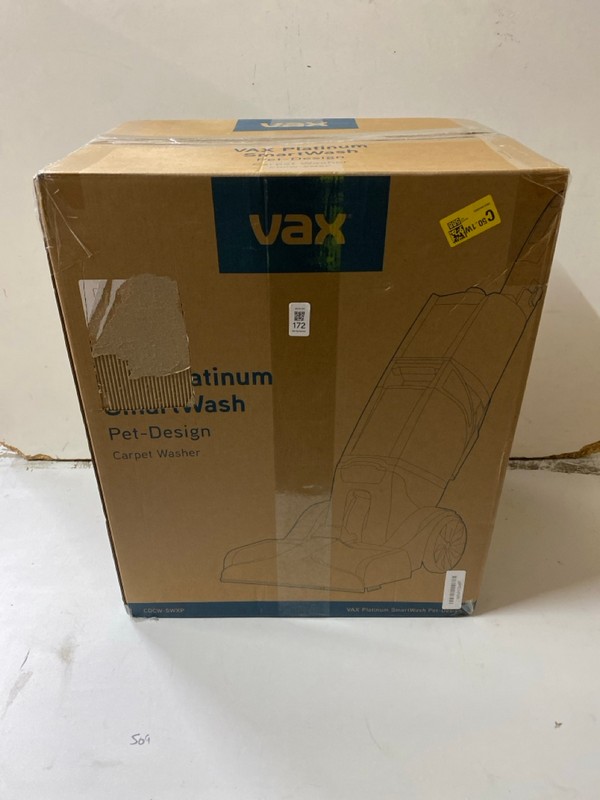 Lot 172  
            Nottingham SR2 - Delivery Only 

                
VAX PLATINUM SMARTWASH PET-DESIGN CARPET WASHER