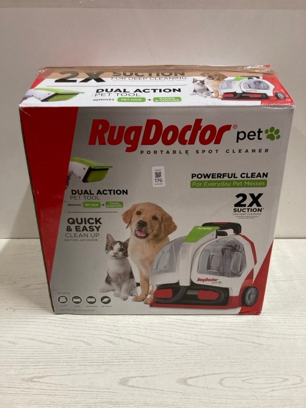 Lot 176  
            Nottingham SR2 - Delivery Only 

                
RUGDOCTOR PET PORTABLE SPOT CLEANER