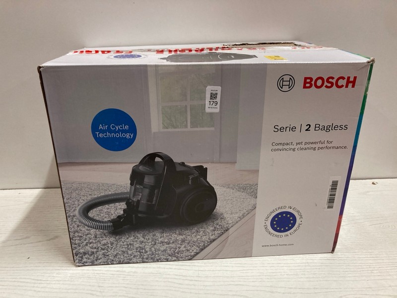 Lot 179  
            Nottingham SR2 - Delivery Only 

                
BOSCH SERIE 2 BAGLESS VACUUM CLEANER