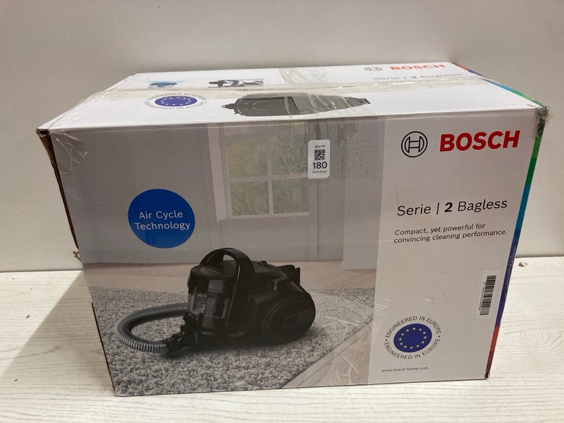 Lot 180  
            Nottingham SR2 - Delivery Only 

                
BOSCH SERIE 2 BAGLESS VACUUM CLEANER