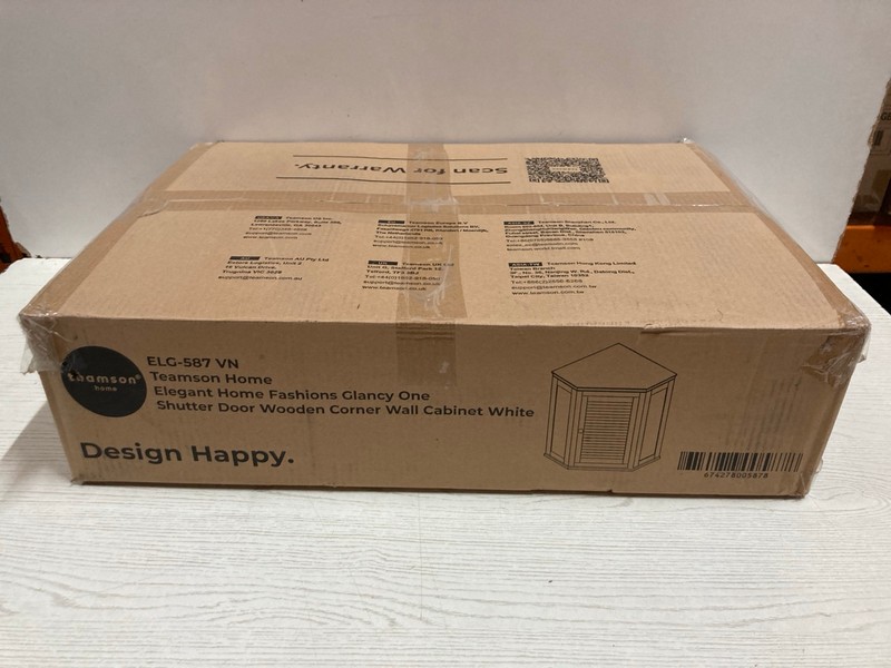 Lot 198  
            Nottingham SR2 - Delivery Only 

                
TEAMSON HOME SHUTTER DOOR WOODEN CORNER WALL CABINET WHITE