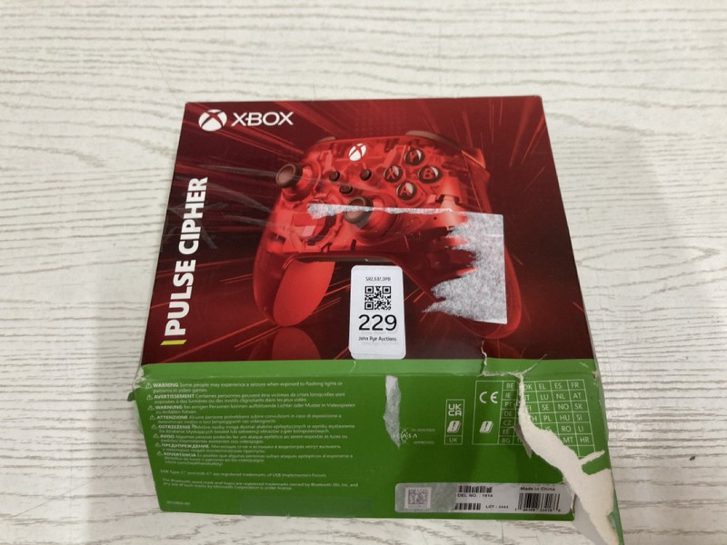 Lot 229  
            Nottingham SR2 - Delivery Only 

                
XBOX PULSE CIPHER CONTROLLER