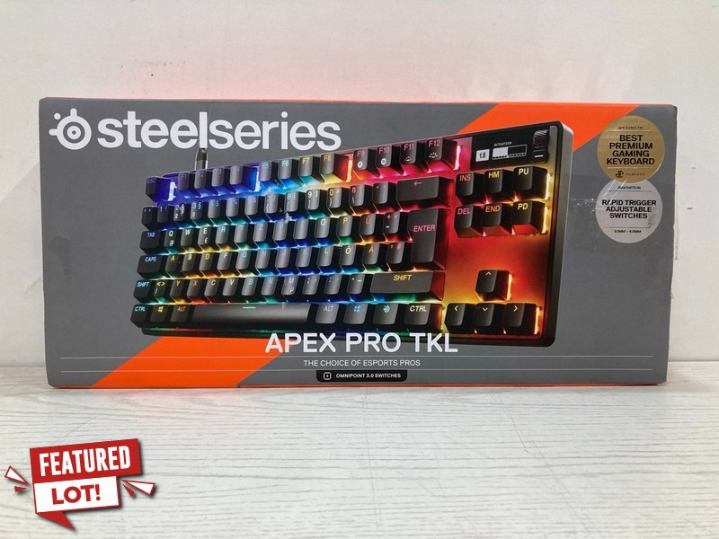 Lot 22  
            Nottingham SR2 - Delivery Only 

                
STEELSERIES APEX PRO TKL GAMING KEYBOARD ORIGINAL RRP £209.99