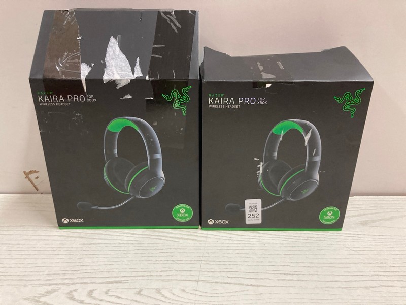Lot 252  
            Nottingham SR2 - Delivery Only 

                
2 X RAZER KAIRA PRO FOR XBOX WIRELESS HEADSET