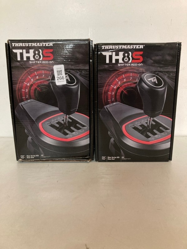 Lot 266  
            Nottingham SR2 - Delivery Only 

                
2 X THRUSTMASTER TH8S SHIFTER ADD-ON
