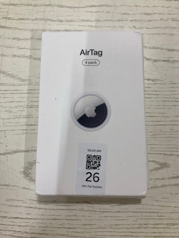 Lot 26  
            Nottingham SR2 - Delivery Only 

                
APPLE AIRTAG 4 PACK MODEL: A2187 ORIGINAL RRP £119.00