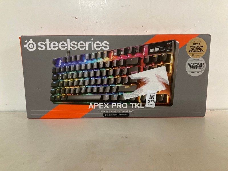 Lot 273  
            Nottingham SR2 - Delivery Only 

                
STEELSERIES APEX PRO TKL GAMING KEYBOARD