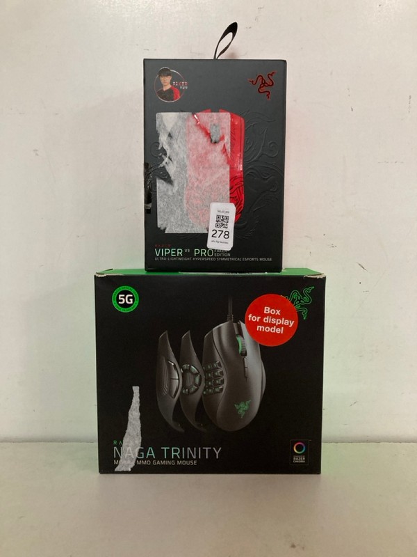 Lot 278  
            Nottingham SR2 - Delivery Only 

                
2 X GAMING MOUSES INC RAZER VIPER V3 PRO FAKER EDITION