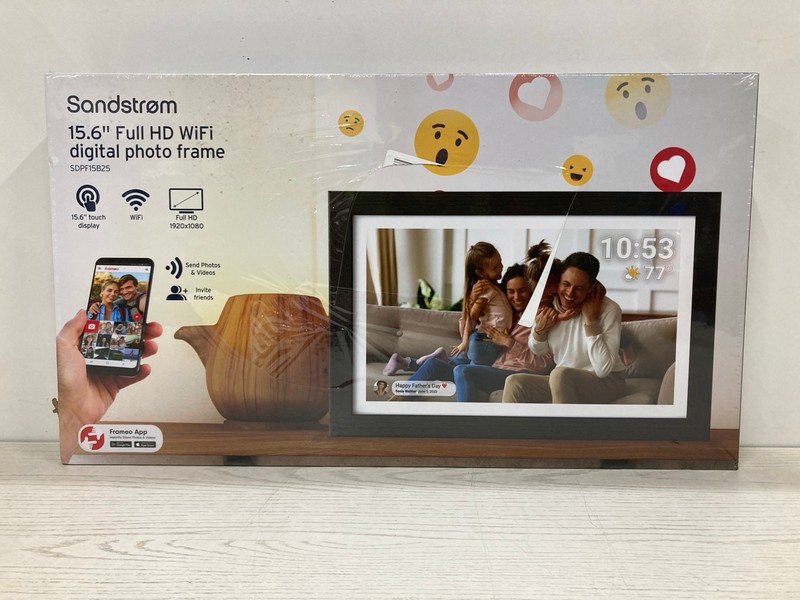 Lot 28  
            Nottingham SR2 - Delivery Only 

                
SANDSTROM 15.6" FULL HD WIFI DIGITAL PHOTO FRAME ORIGINAL RRP £149.99