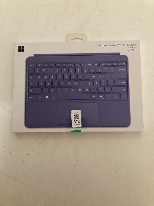 Lot 312  
            Nottingham SR2 - Delivery Only 

                
MICROSOFT SURFACE PRO 12" KEYBOARD