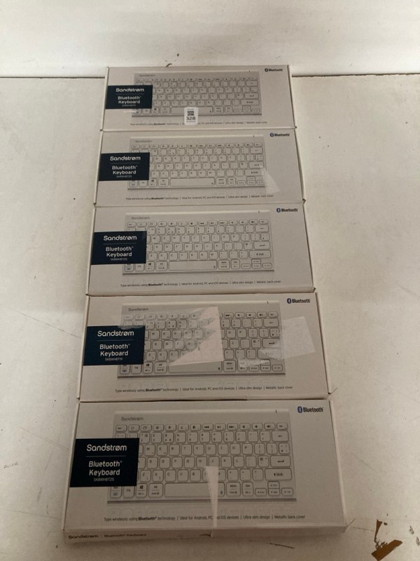 Lot 328  
            Nottingham SR2 - Delivery Only 

                
5 X SANDSTROM BLUETOOTH KEYBOARD
