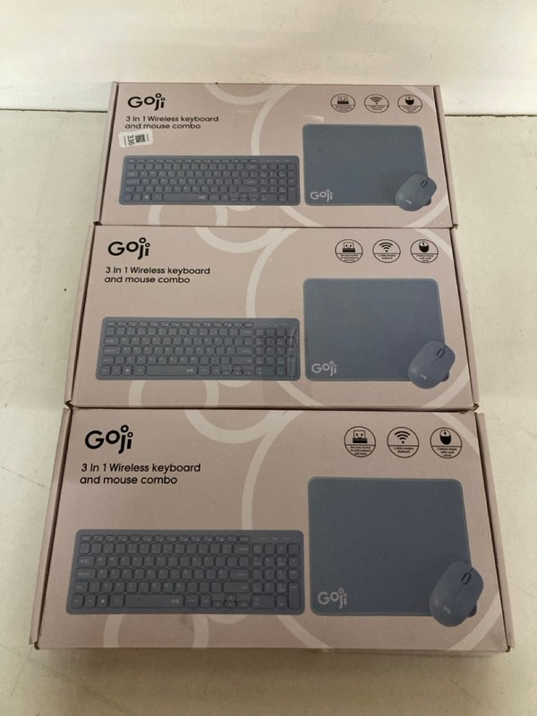 Lot 336  
            Nottingham SR2 - Delivery Only 

                
3 X GOJI 3 IN 1 WIRELESS KEYBOARD AND MOUSE COMBO