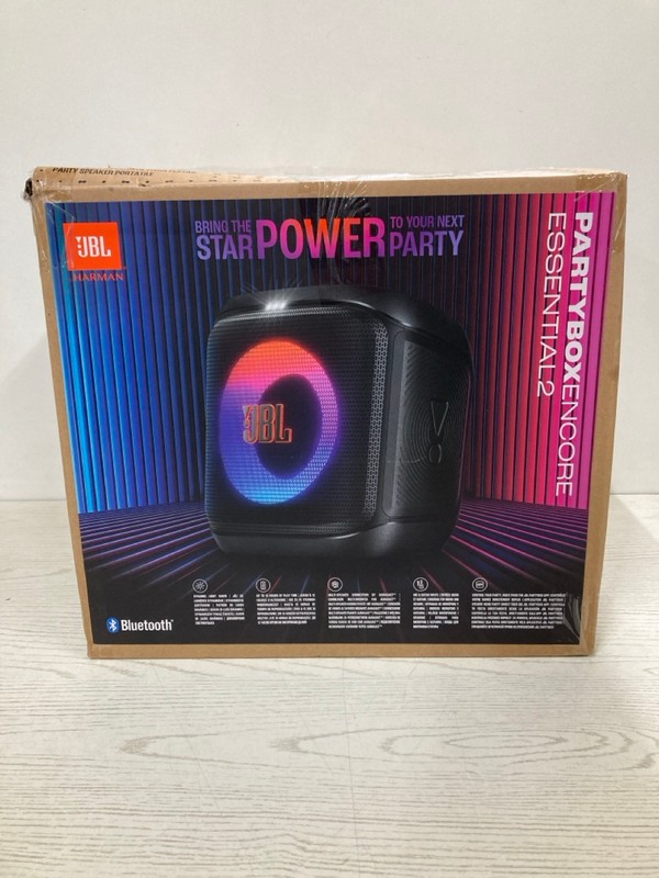 Lot 34  
            Nottingham SR2 - Delivery Only 

                
JBL PARTYBOX ENCORE ESSENTIAL 2 PORTABLE PARTY SPEAKER ORIGINAL RRP £279.99