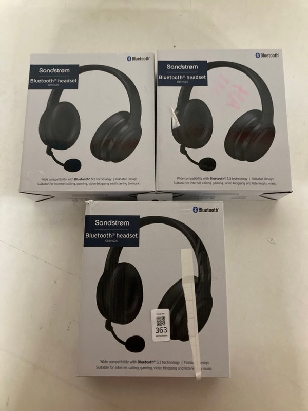 Lot 363  
            Nottingham SR2 - Delivery Only 

                
3 X SANDSTROM BLUETOOTH HEADSET