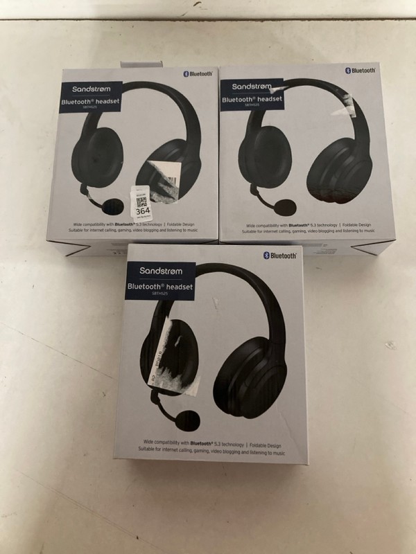 Lot 364  
            Nottingham SR2 - Delivery Only 

                
3 X SANDSTROM BLUETOOTH HEADSET