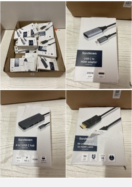 Lot 387  
            Nottingham SR2 - Delivery Only 

                
BOX OF SANDSTROM ITEMS INC USB C TO HDMI ADAPTOR
