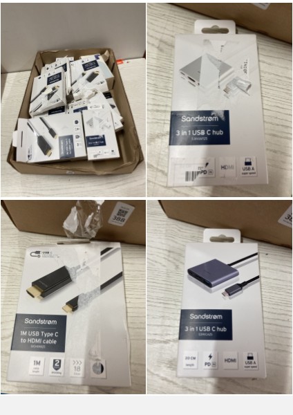 Lot 388  
            Nottingham SR2 - Delivery Only 

                
BOX OF SANDSTROM ITEMS INC 1M USB TYPE C TO HDMI CABLE