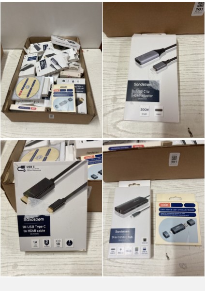Lot 391  
            Nottingham SR2 - Delivery Only 

                
BOX OF ITEMS INC SANDSTROM USB C TO HDMI ADAPTOR