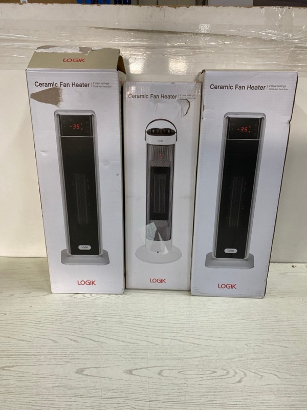 Lot 431  
            Nottingham SR2 - Delivery Only 

                
3 X LOGIK CERAMIC FAN HEATER