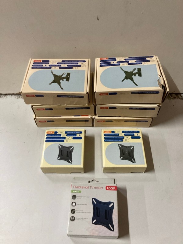 Lot 438  
            Nottingham SR2 - Delivery Only 

                
9 X LOGIK TV MOUNTS INC FIXED SMALL TV MOUNT