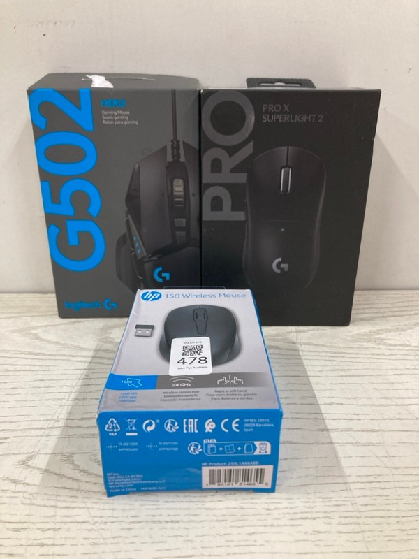 Lot 478  
            Nottingham SR2 - Delivery Only 

                
3 X MOUSES INC HP 150 WIRELESS MOUSE