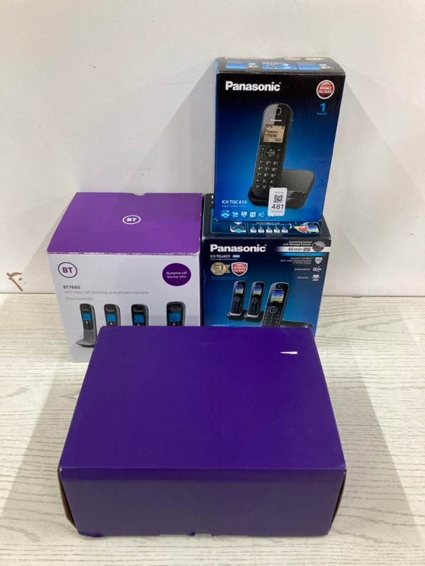 Lot 481  
            Nottingham SR2 - Delivery Only 

                
4 X HOUSEPHONES INC PANASONIC KX-TGC410