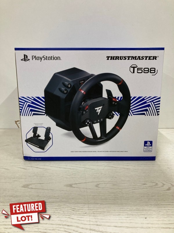 Lot 4  
            Nottingham SR2 - Delivery Only 

                
THRUSTMASTER T598 RACING WHEEL & PEDALS FOR PLAYSTATION ORIGINAL RRP £449.99