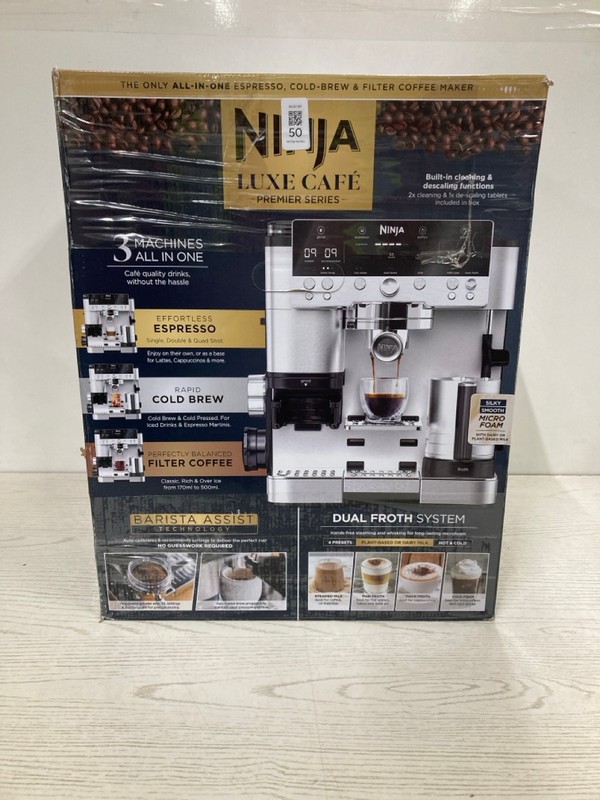 Lot 50  
            Nottingham SR2 - Delivery Only 

                
NINJA LUXE CAFE PREMIER SERIES ESPRESSO MACHINE ORIGINAL RRP £550.00